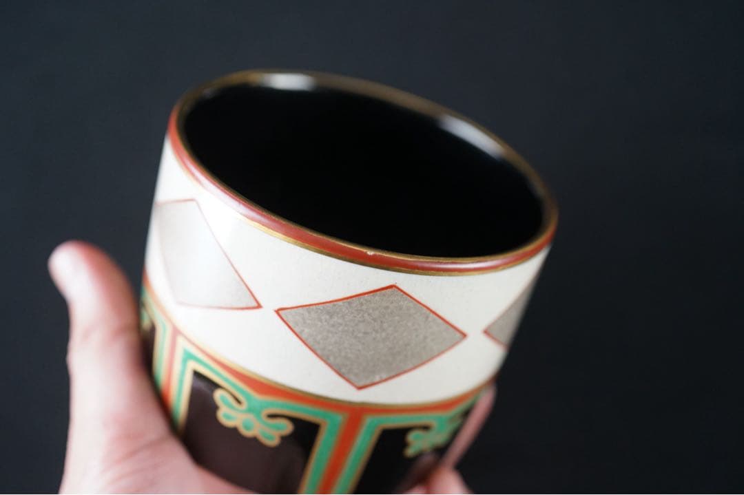 色絵金銀菱重茶碗 野々村仁清写 MOA美術館 共箱 茶器 茶道具