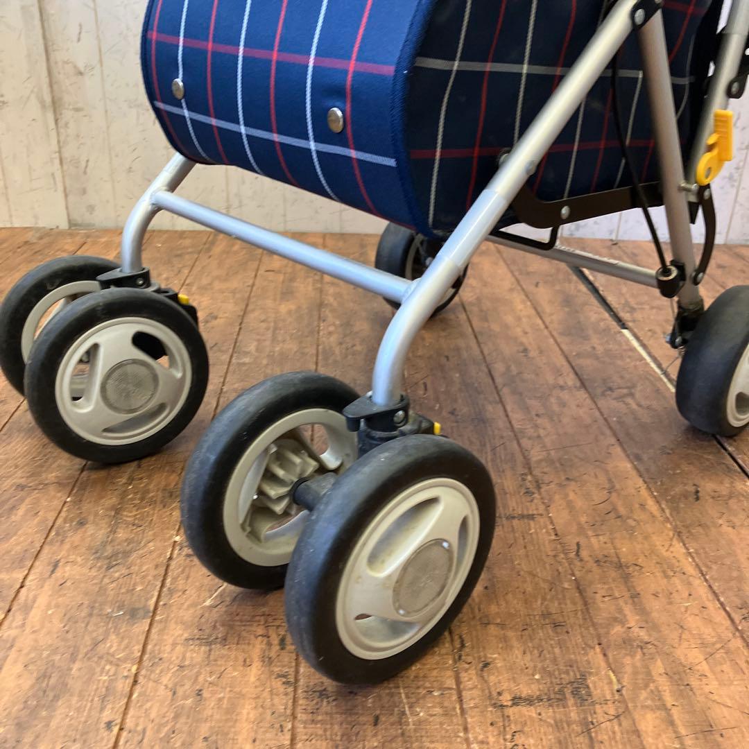 昭和レトロ 幸和製作所 テイコブ チェック柄 シルバーカー シニアカー 手押し車