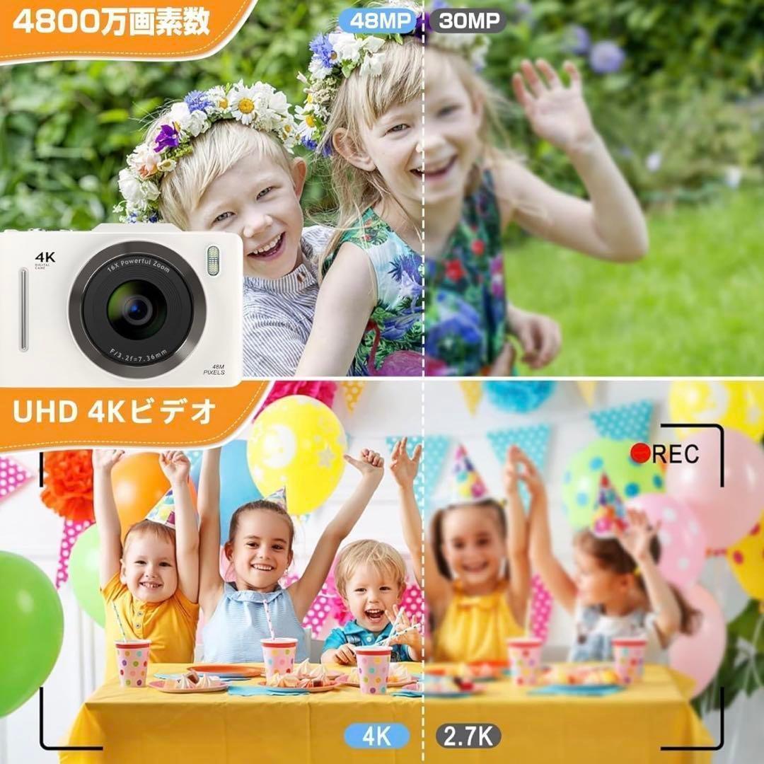 デジカメ 4Kデジタルカメラ 30FPS 6800万画素HD 1080P動画撮影
