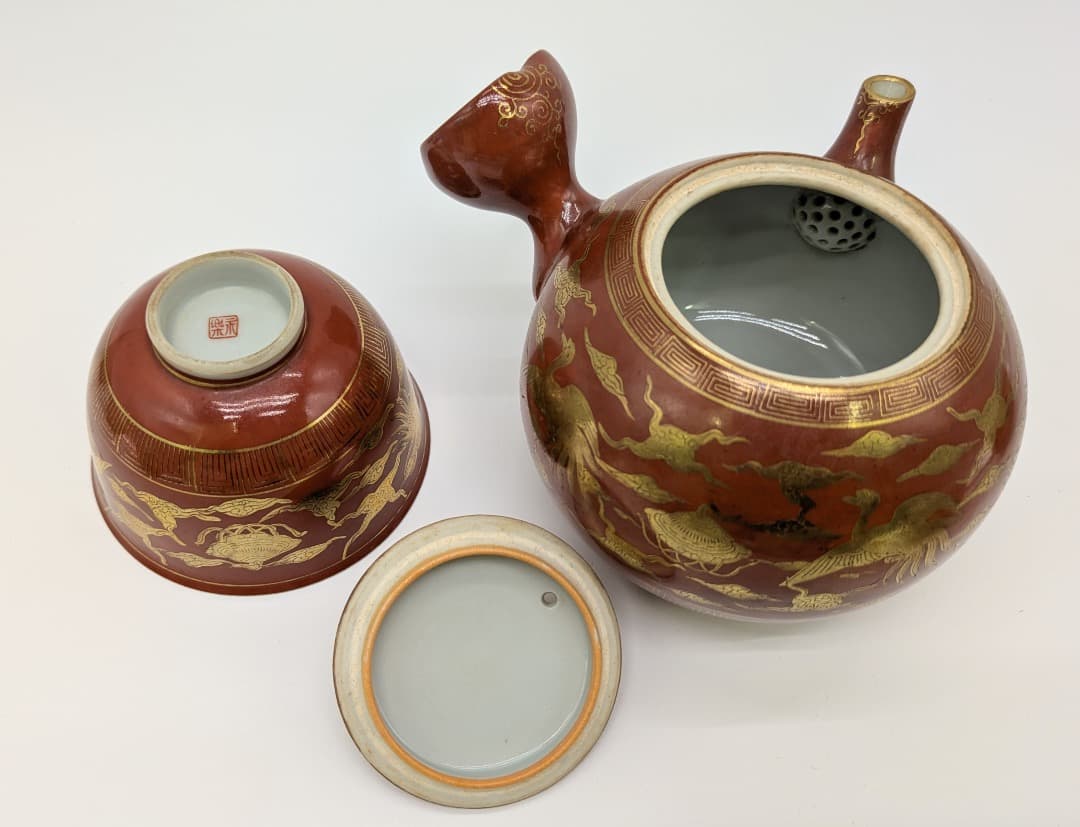 【希少・共箱付】香蘭社 茶器揃 2セット 金彩 赤絵 美品