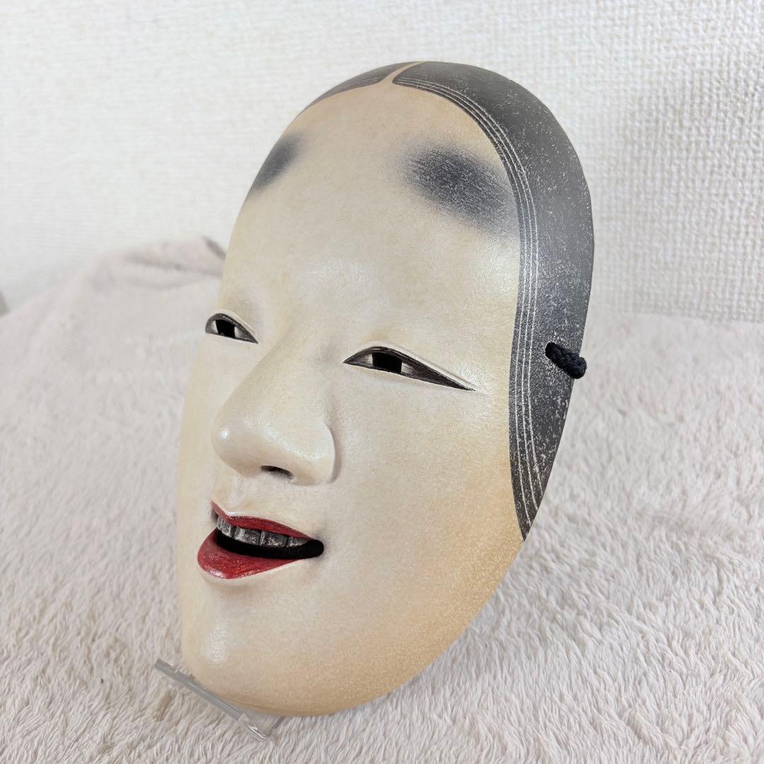 能面　小面　木彫り　高級　伝統工芸　能　女面　収納袋　木箱つき