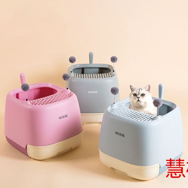 猫トイレ本体 取り外し可能 完全に閉じた猫用トイレ スコップ付き 掃除しやすp