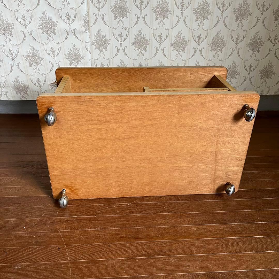 【アンティーク】木製 ポップワゴン キャスター付 座敷ワゴン 昭和レトロ 古道具