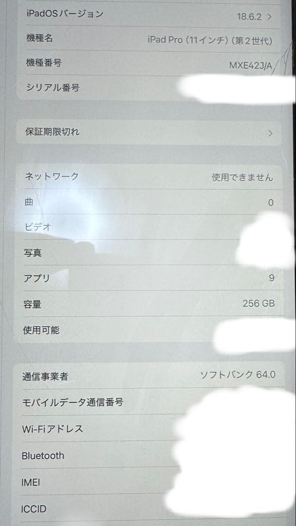 iPad Pro 11インチ 第二世代　space gray 256GB