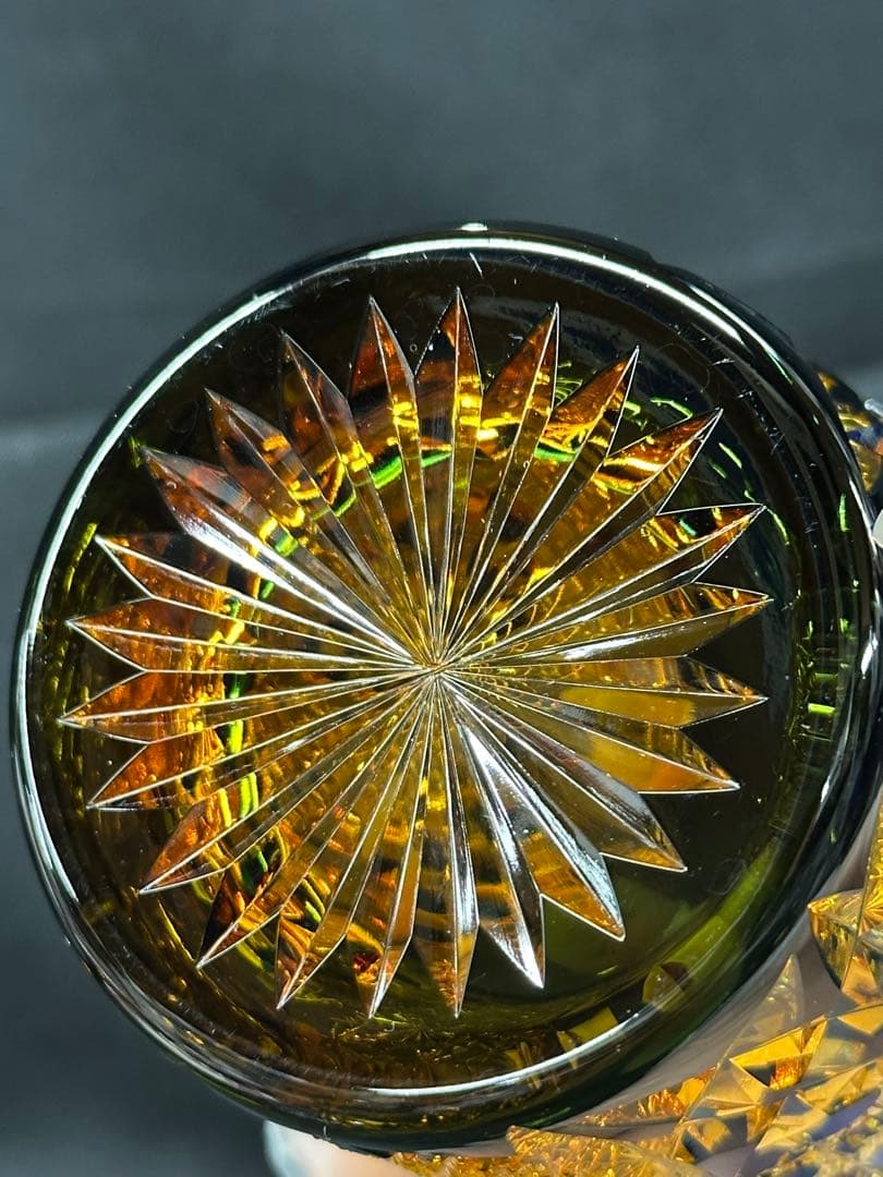 【美品】切子　菊繋ぎ　籠目　切子グラス　ロックグラス　グラス