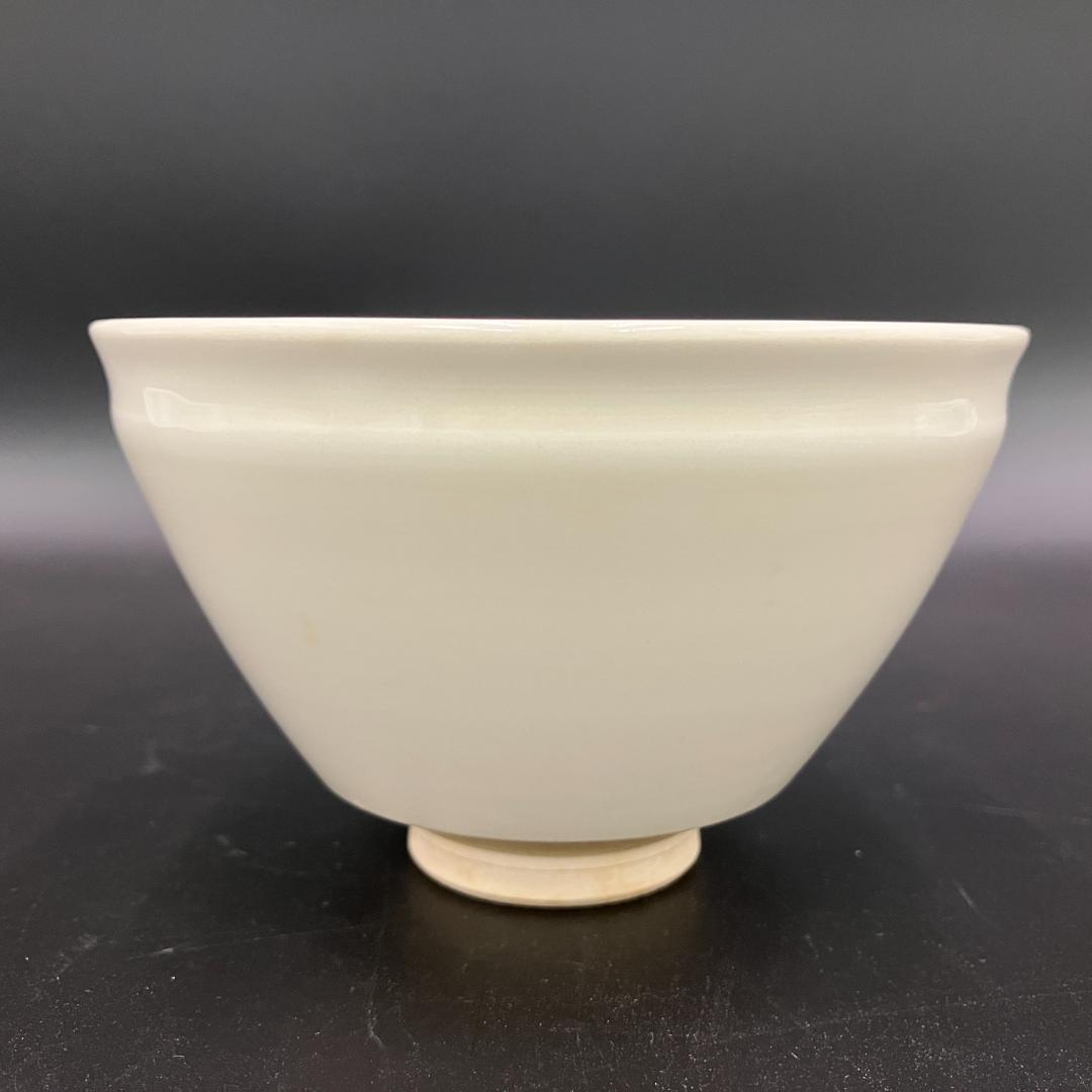 美品 卓山作 白釉 貴人茶碗 在銘 白磁 茶道具 抹茶碗 R8SA63