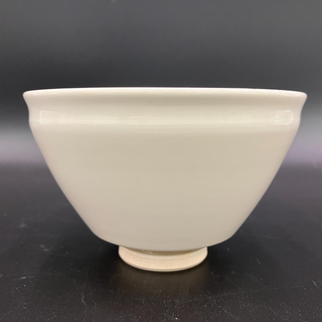 美品 卓山作 白釉 貴人茶碗 在銘 白磁 茶道具 抹茶碗 R8SA63