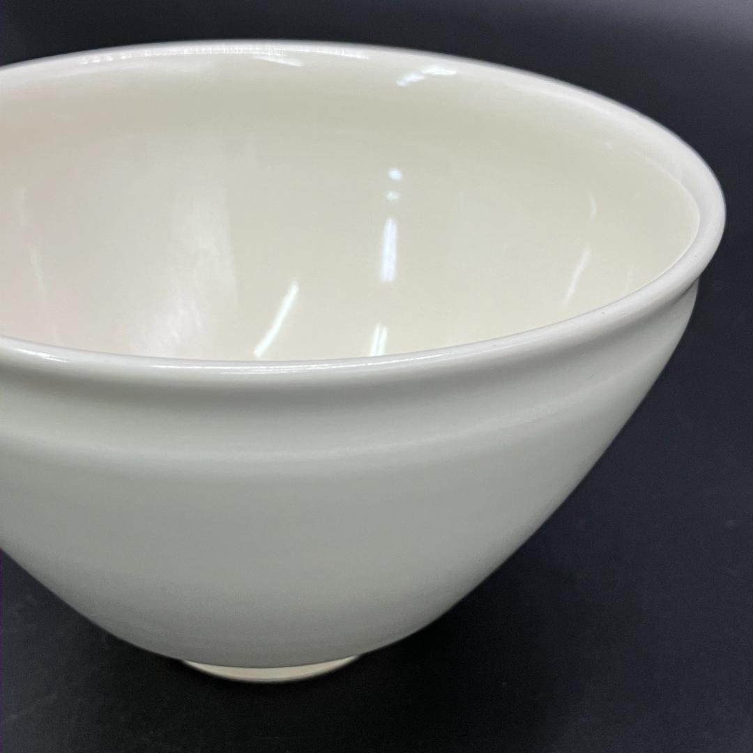 美品 卓山作 白釉 貴人茶碗 在銘 白磁 茶道具 抹茶碗 R8SA63