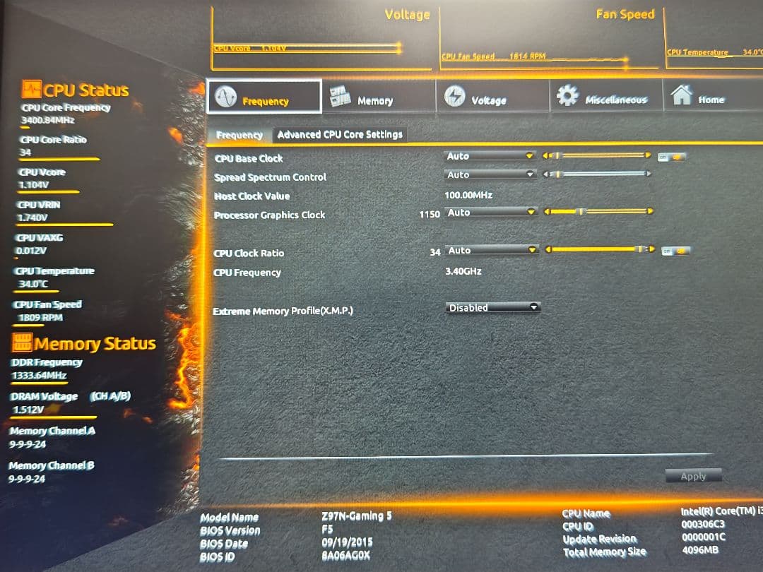 美品 GIGABYTE GA-Z97N-GAMING 5 最新BIOS更新済み