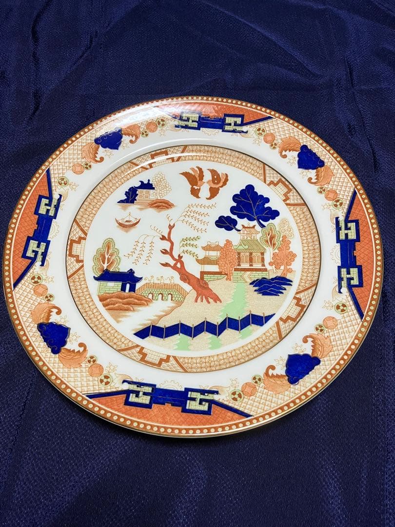 新品　錦山水　ダブルフェニックス　飾り大皿　ニッコー