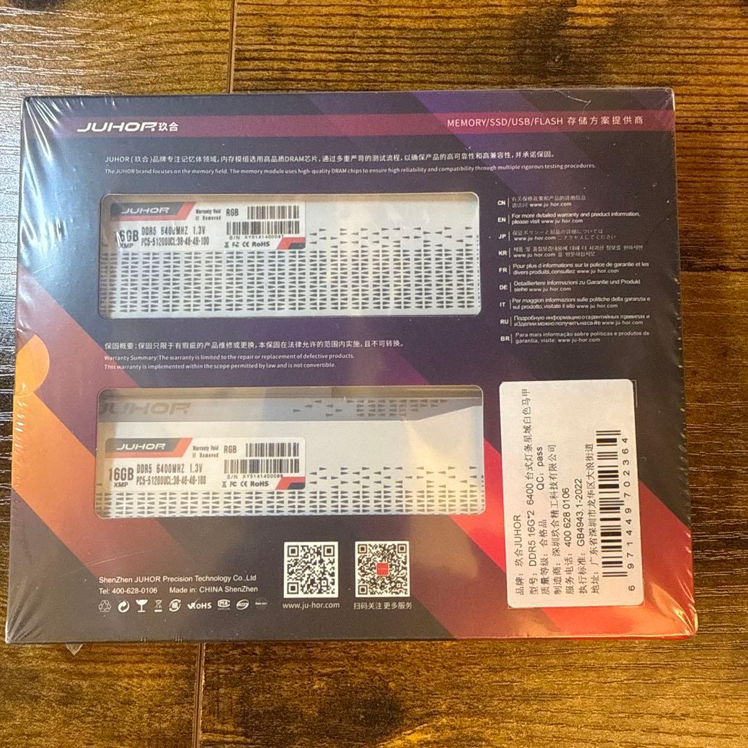 新品 JUHOR DDR5 16*2GB 6400 メモリー RAM