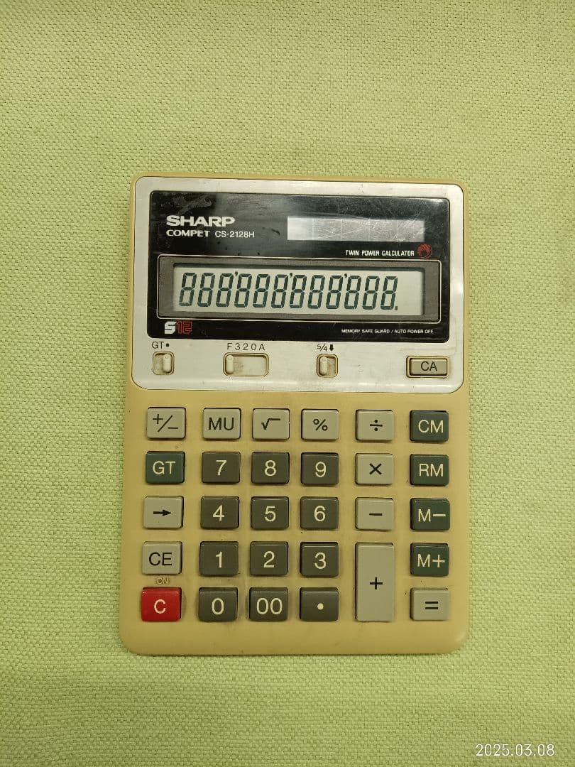 《TA2027》希少 SHARP COMPET CS-2128H 12桁 電卓