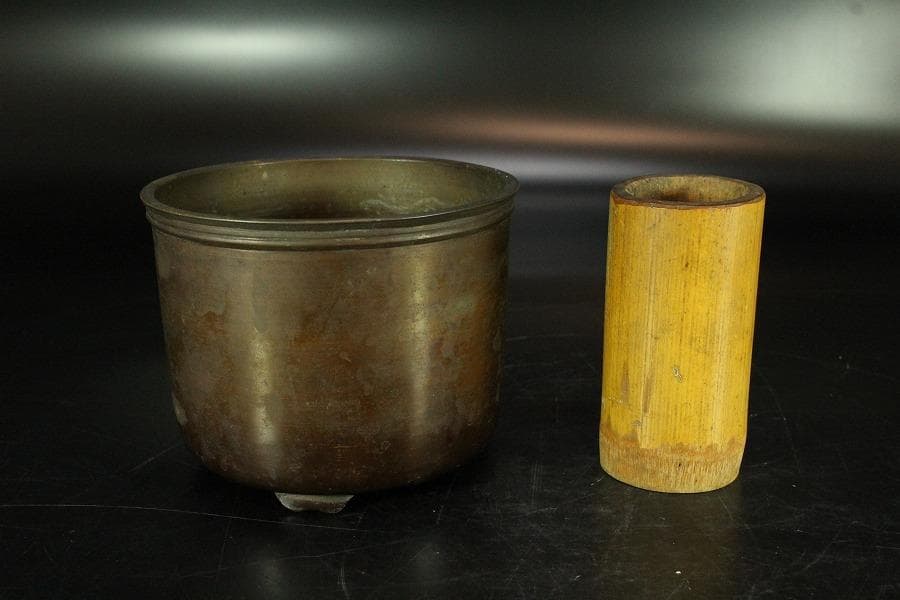 自然木 葡萄木 手付 煙草盆 時代物(K-XA808)