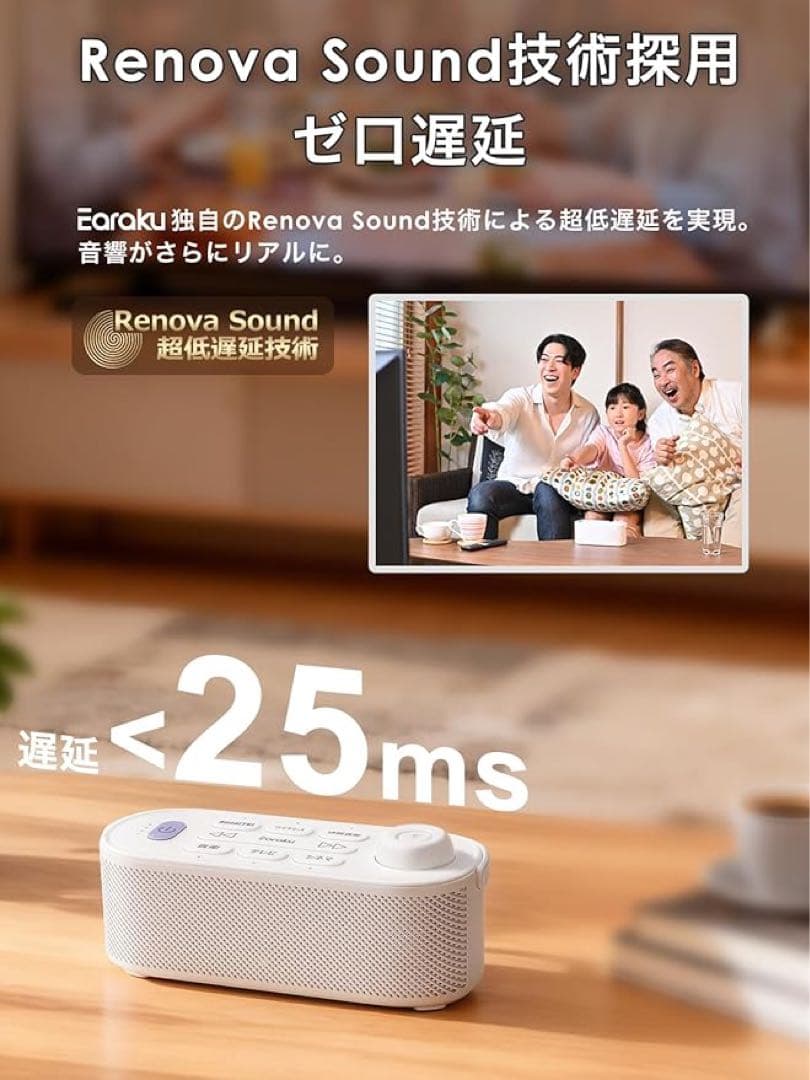 【新品】 テレビスピーカー 手元スピーカー ゼロ遅延 ワイヤレス 取手付き