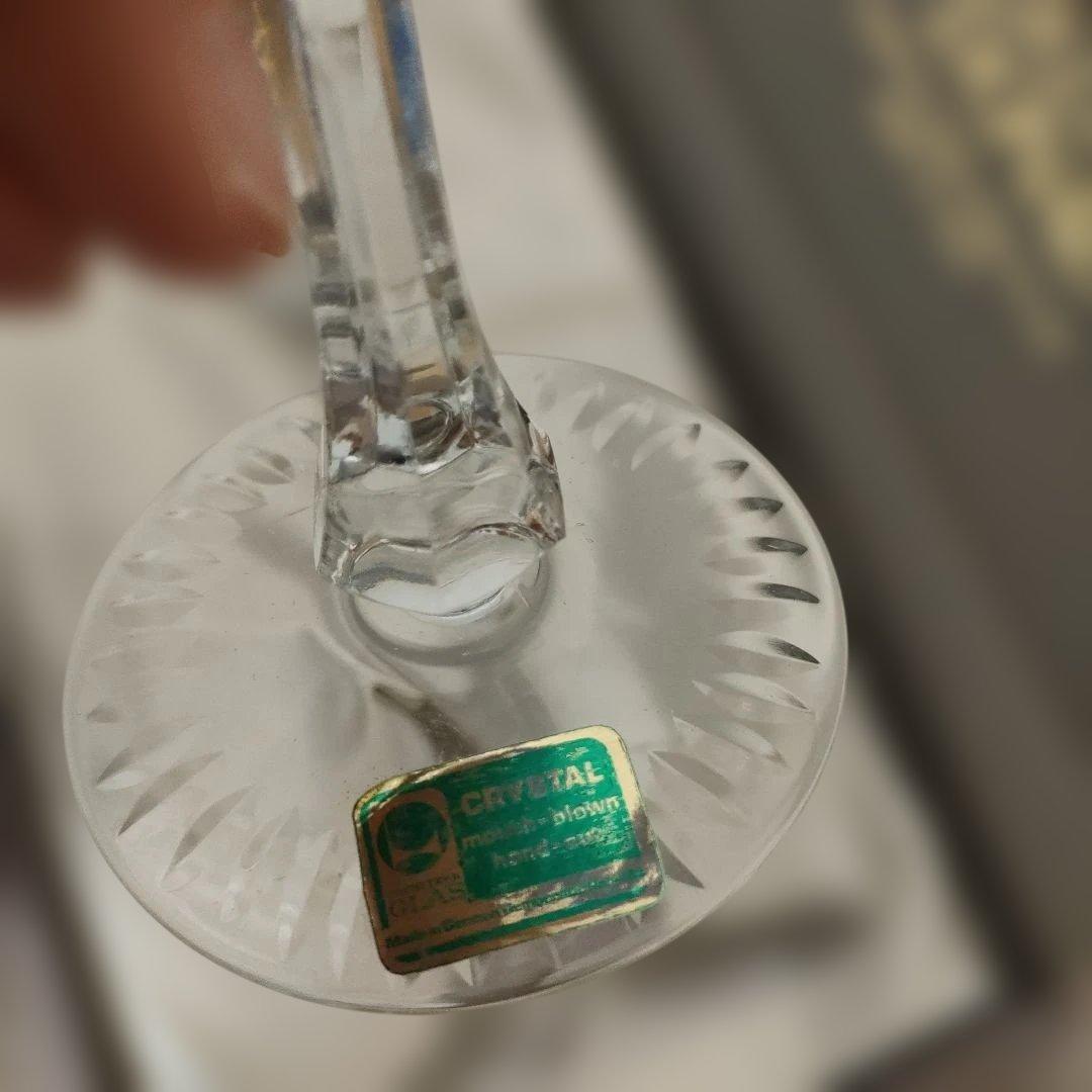 未使用　箱付き　旧東独製　カメイガラス　被せ切子　クリスタルドナウ　ペアグラス