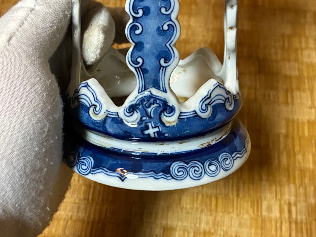 古伊万里 中国 青花 染付 燭台 一対 時代物 中国美術