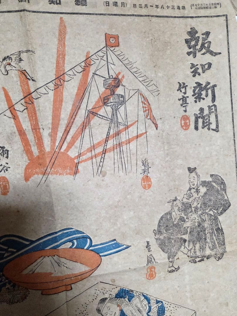 珍品、　明治38年新聞　報知新聞