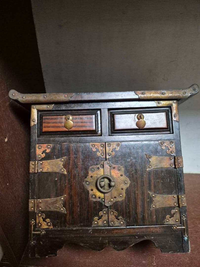 李朝家具　古道具 骨董 アンティーク 飾り金具 中国家具　工芸　キャビネット