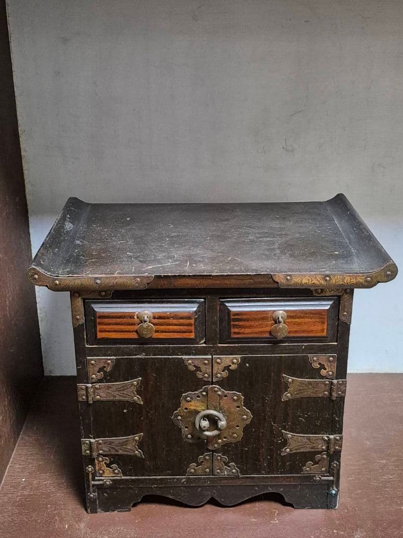 李朝家具　古道具 骨董 アンティーク 飾り金具 中国家具　工芸　キャビネット