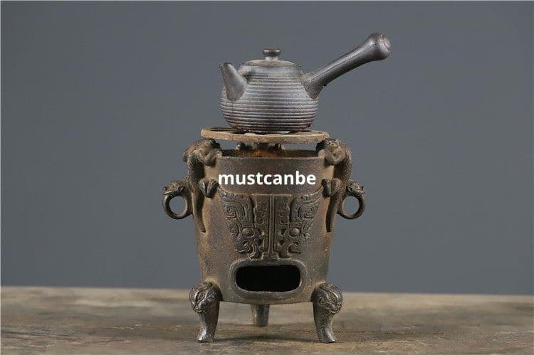 鉄器 獣頭炭 ストーブ 煮茶炉 風炉 茶道具 煎茶道具 火鉢