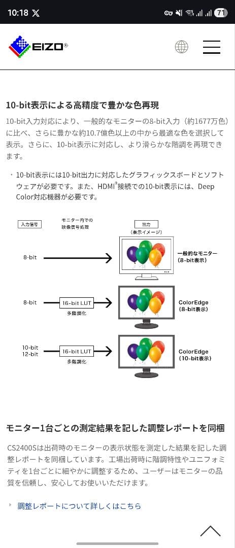 ディスプレイ・モニター本体 EIZO ColorEdge CS2400S