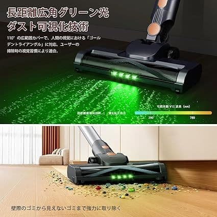 掃除機 コードレス 75Kpa真の超強力吸引 最軽量 自立式 サイクロン