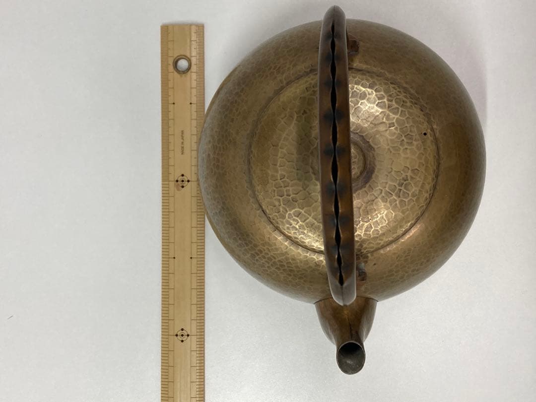 北越堂 銅製 薬缶 鎚起銅器 鎚目 茶道具