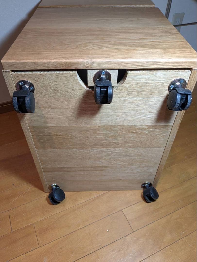 ■YUP■無印 デスクキャビネット オーク材脇机引出し収納 MUJI 学習