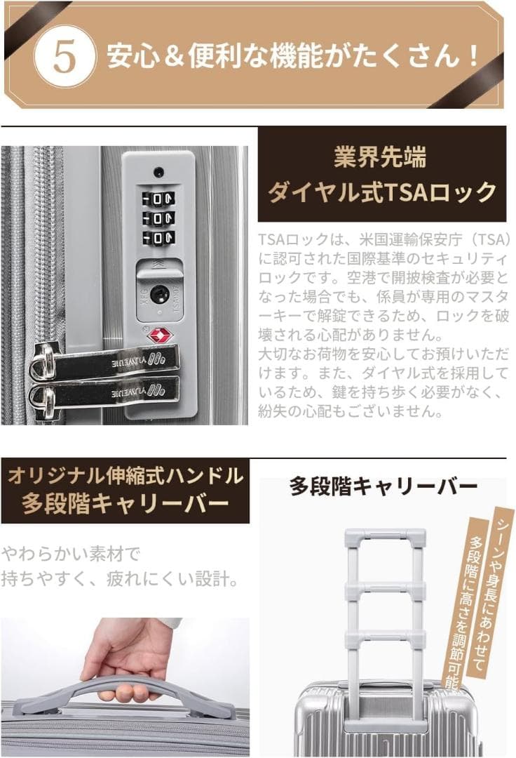 スーツケース⭕️XLサイズ⭕️キャリーケース 機内持ち込み 大容量
