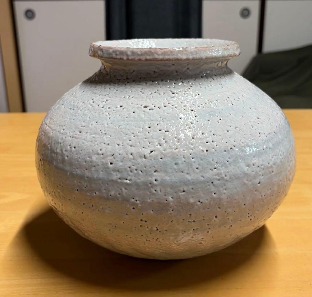 萩焼 紅陽作 花入 壺 花器 花瓶 置物