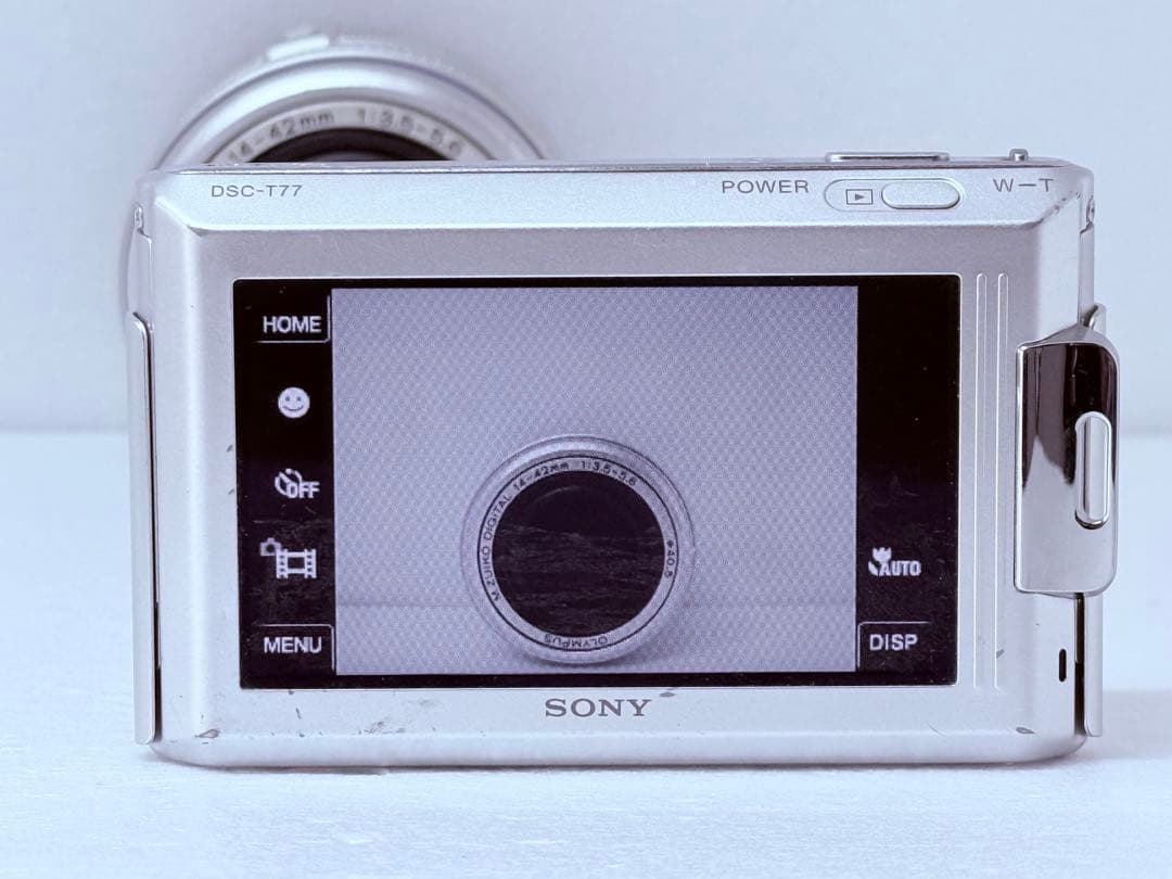 SONY DSC-T77 シルバー 動作確認済 コンデジ スリム 平成レトロ