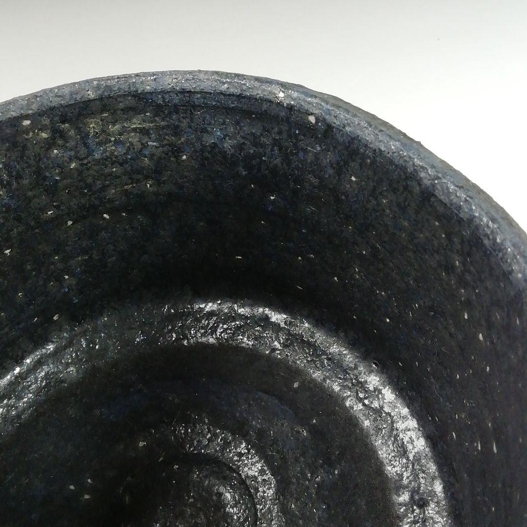 Ｗ３９４　茶碗　『黒釉　茶碗』『小川欣二 作』　共箱　抹茶碗　茶道具