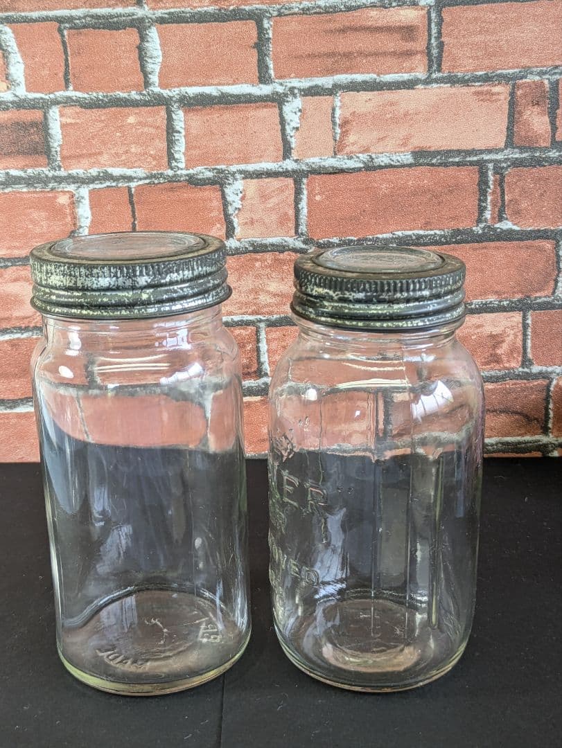 イギリス アンティーク ガラスジャー キルナー KILNER 2本セット