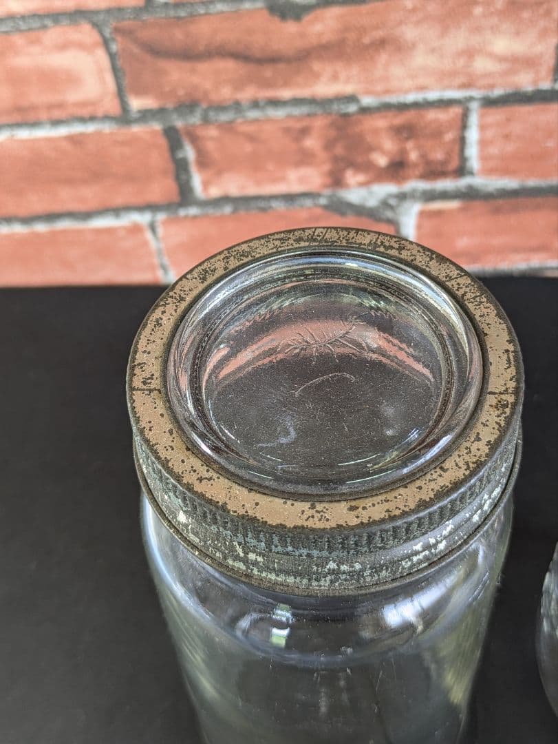 イギリス アンティーク ガラスジャー キルナー KILNER 2本セット