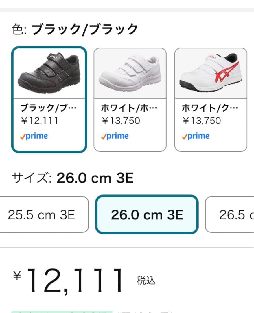 asics JSAA認定安全靴 ブラック