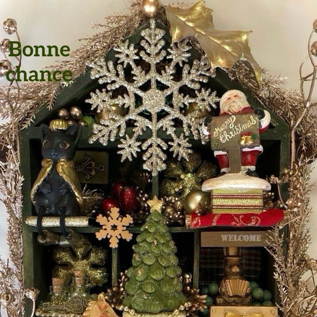クリスマスリース　ドールハウス　オーナメント　ハンドメイド　インテリア　家