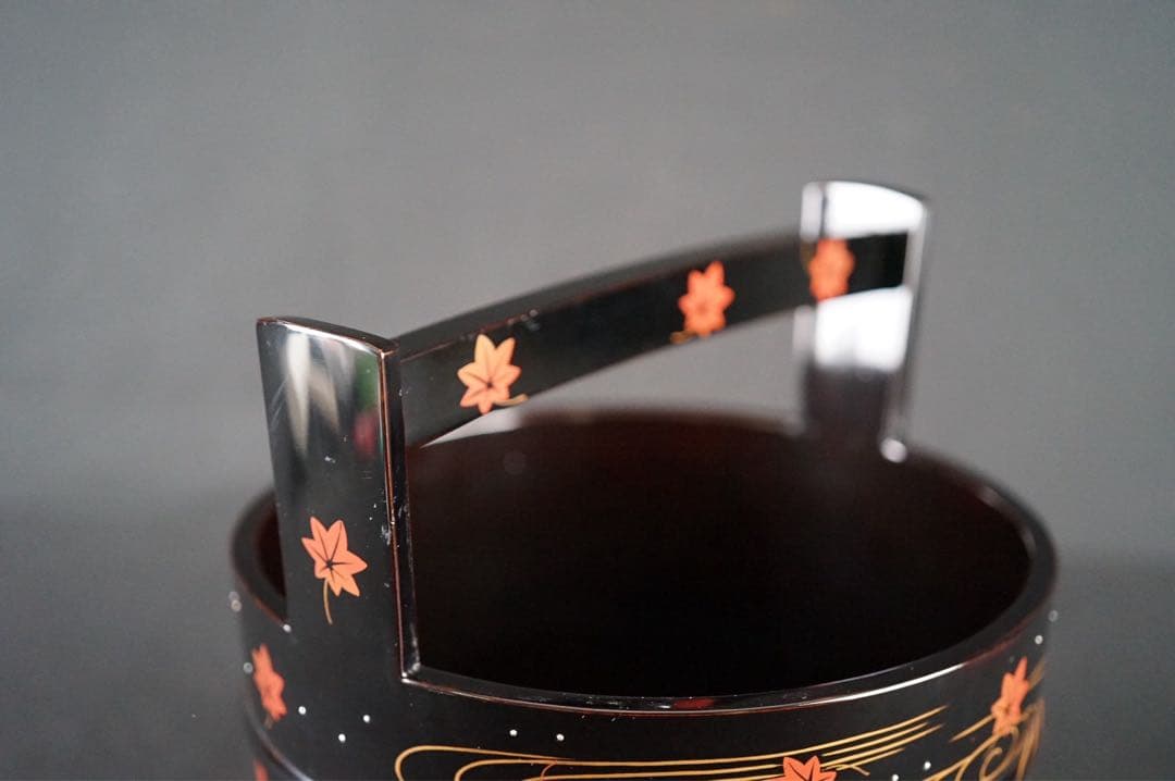 花筏蒔絵 手桶水指 時代物 共箱 茶道具