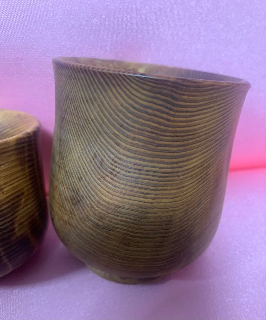 ☆縁起良い物は良い！虎模様屋久杉ペア湯呑み☆