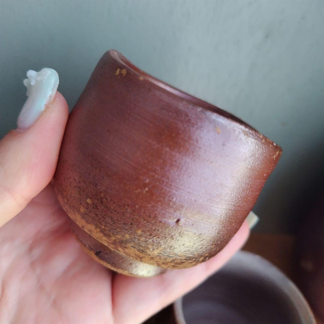 備前焼　清水賢司　徳利＆ぐい呑２個　岡山伝統工芸品　酒器