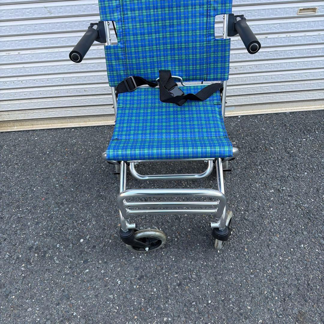 軽量 折りたたみ 介助式車椅子 バッグ付 美品【A-268】