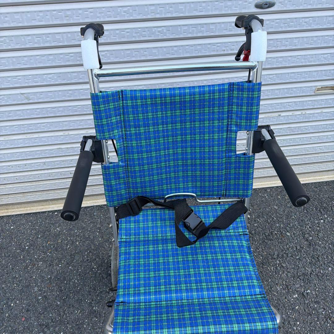 軽量 折りたたみ 介助式車椅子 バッグ付 美品【A-268】
