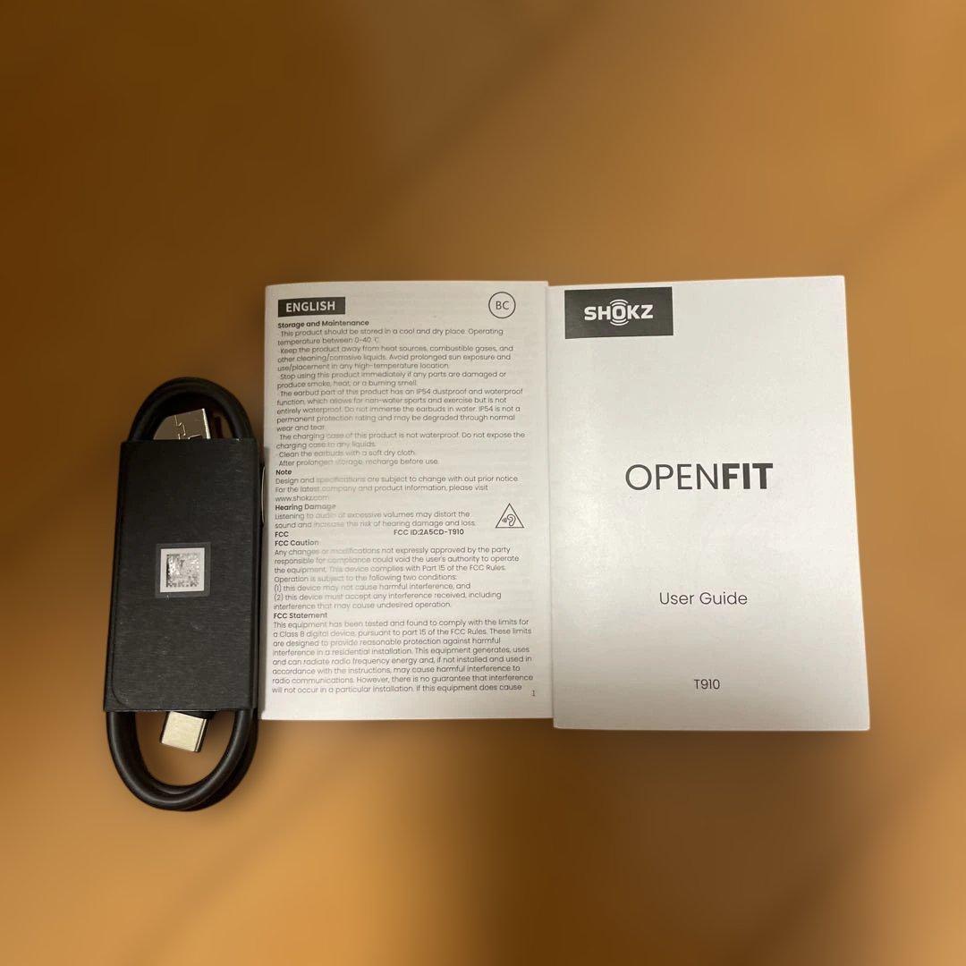 SHOKZ OPENFIT ブラック ワイヤレスイヤホン