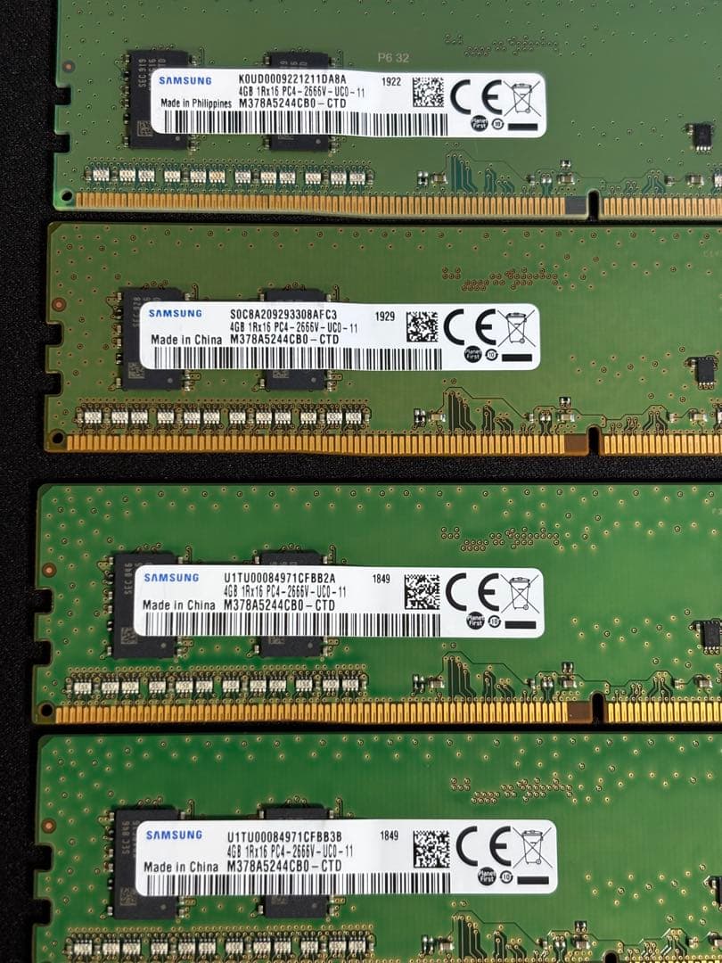 ド*ん様 Samsung DDR4 2666MHz 16GB（4GB4枚）
