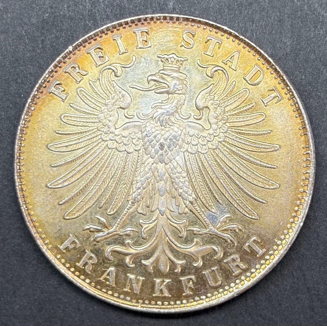 1862年 フランクフルト 射撃祭 銀メダル 大型美トーン 華やか図柄 実測値有
