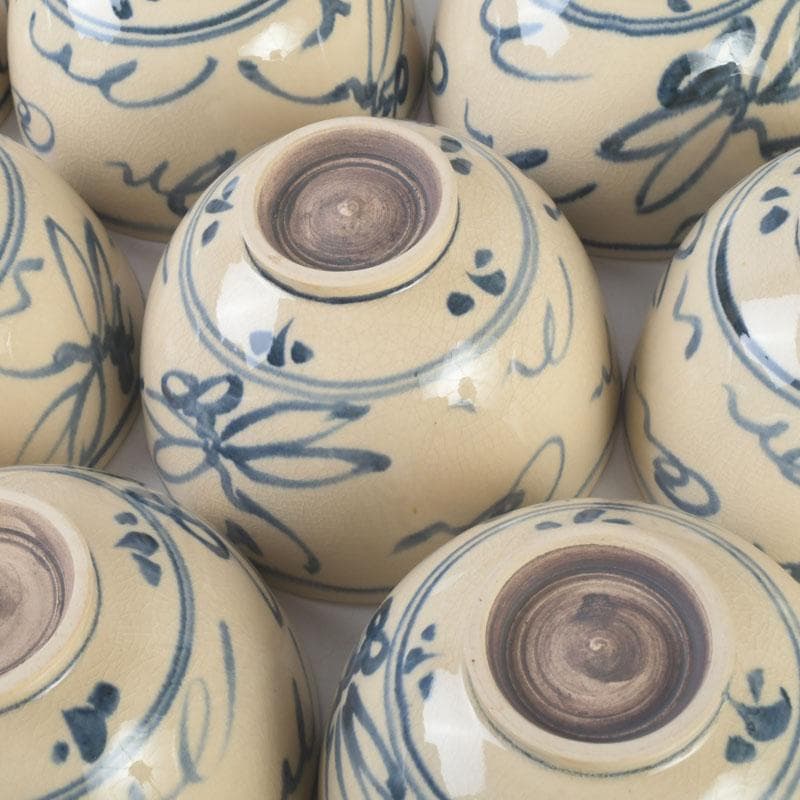 茶道具　安南染付　蜻蛉文　数茶碗　十客　時代箱　V　9973A