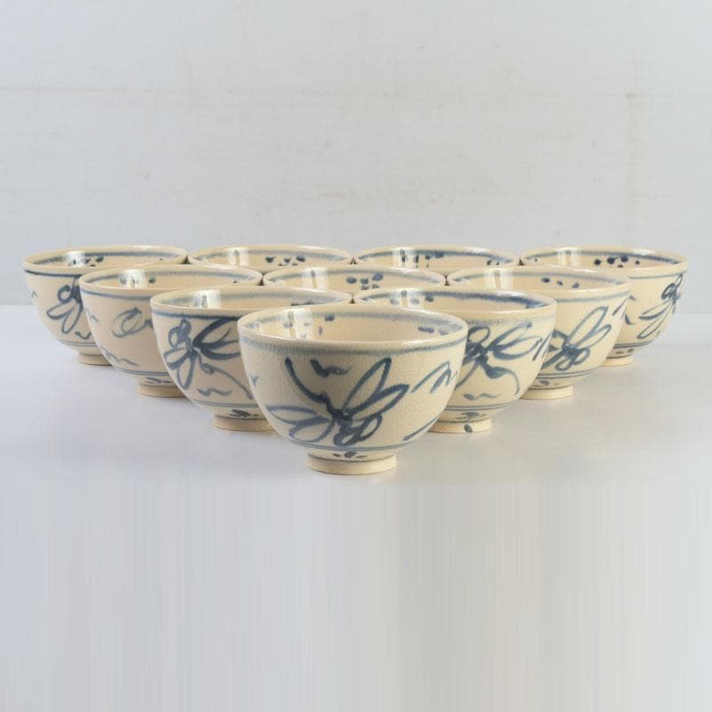 茶道具　安南染付　蜻蛉文　数茶碗　十客　時代箱　V　9973A
