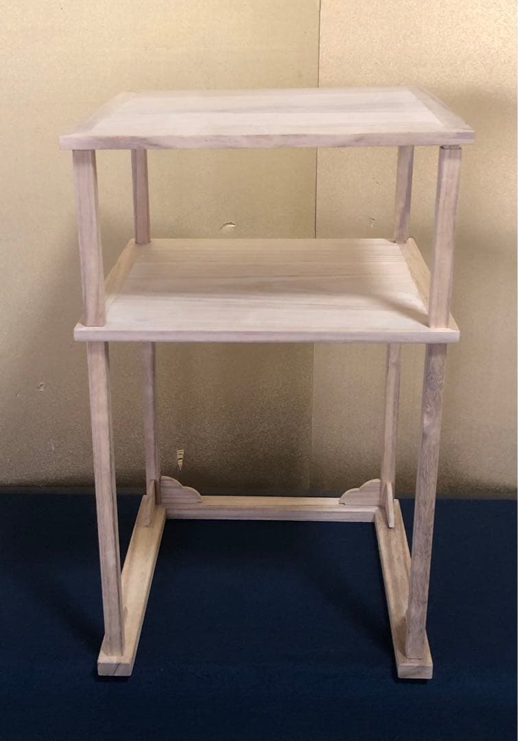 《R》茶道具 桐木地 二重棚 組立式 元箱　260302こ3