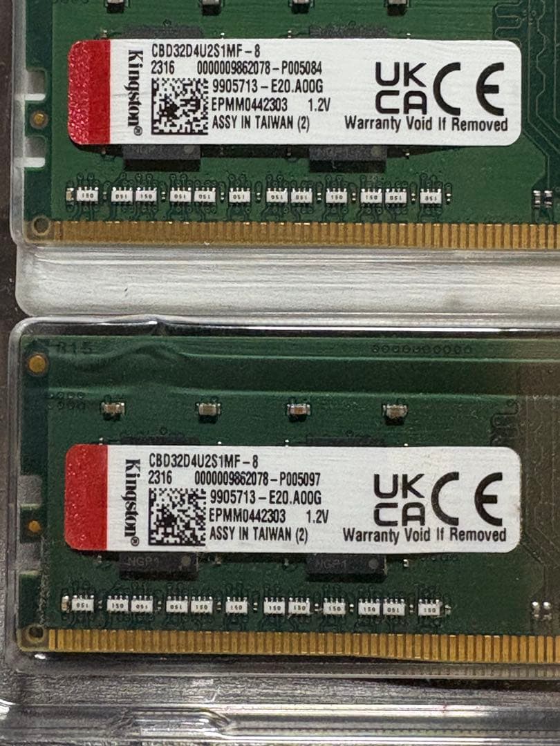 Kingston KVR16S11/8 8GB DDR4 メモリー 2枚セット