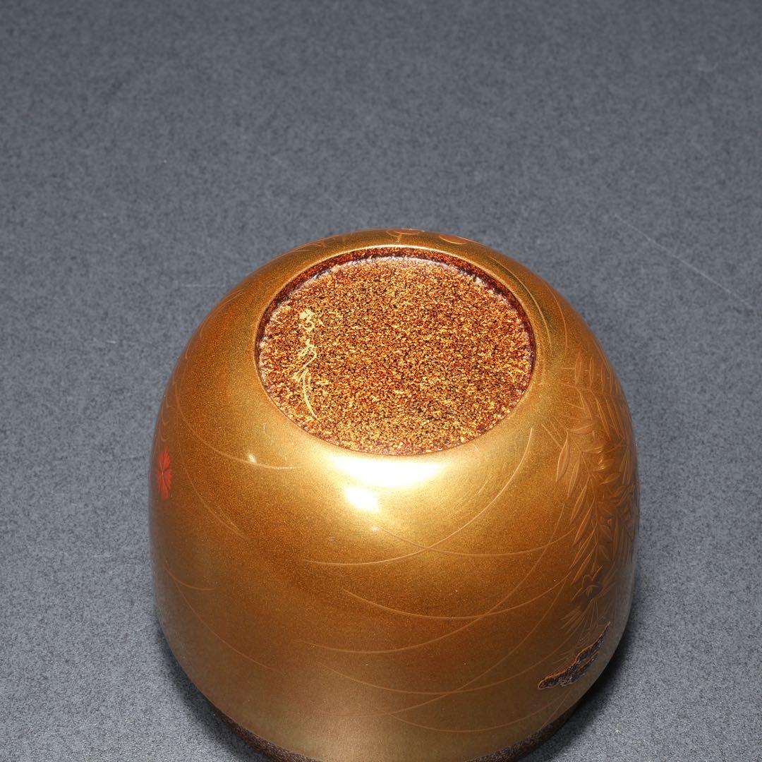 棗　秋草文　清水宗水　金蒔絵　共箱　R1690P2