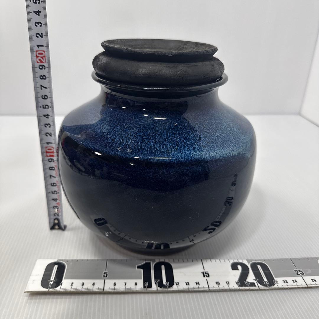 信楽焼 花瓶 花器 壺 華道具 インテリア ネイビー